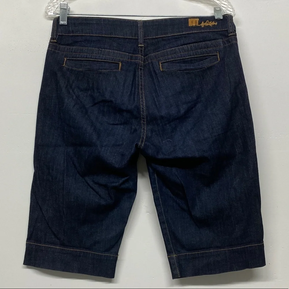 Kut From The Kloth Dark Wask Denim Bermuda Long Shorts Women's size Medium 6